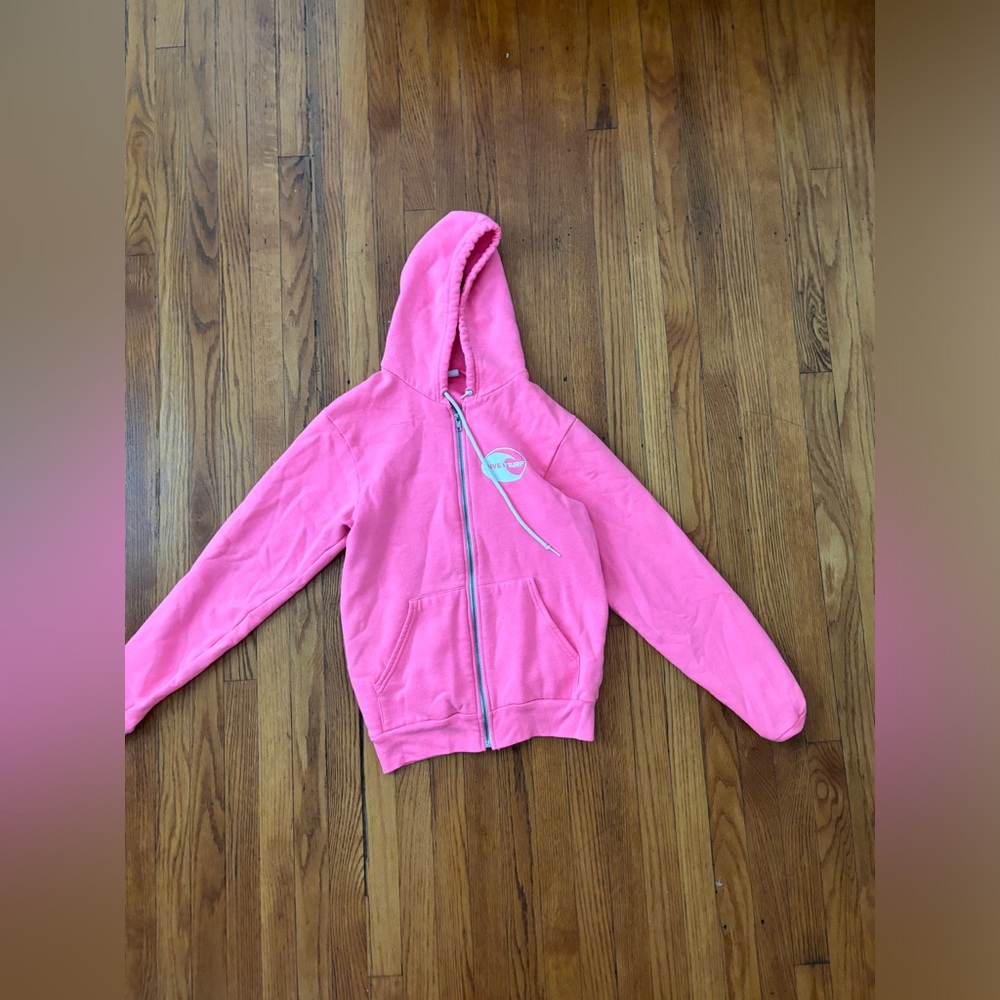 Hot pink zip up sweatshirt